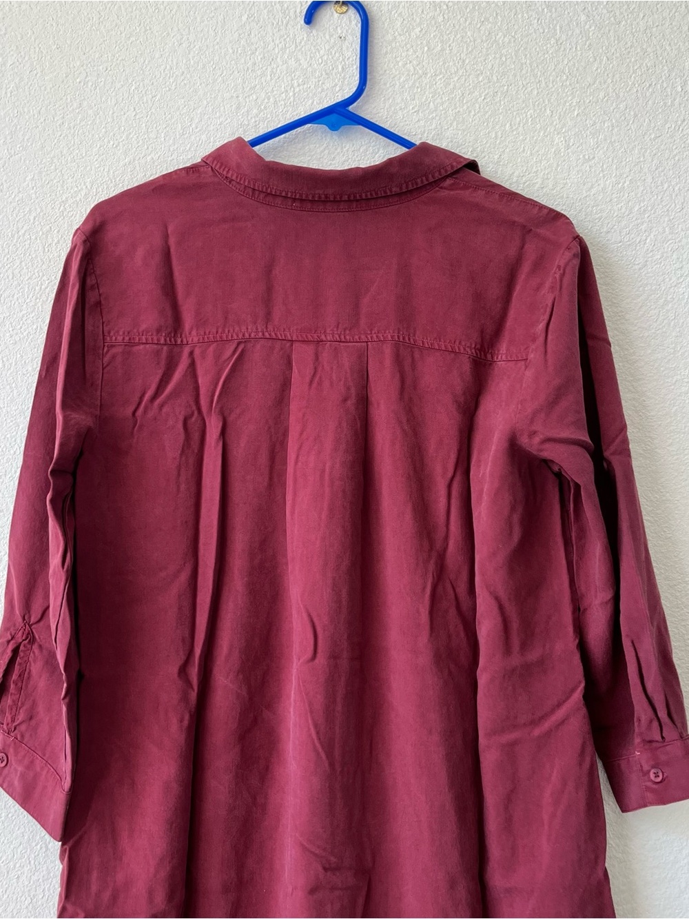 Cloth and Stone Button-Front Shirt Dress in Deep Red - Picture 10 of 10